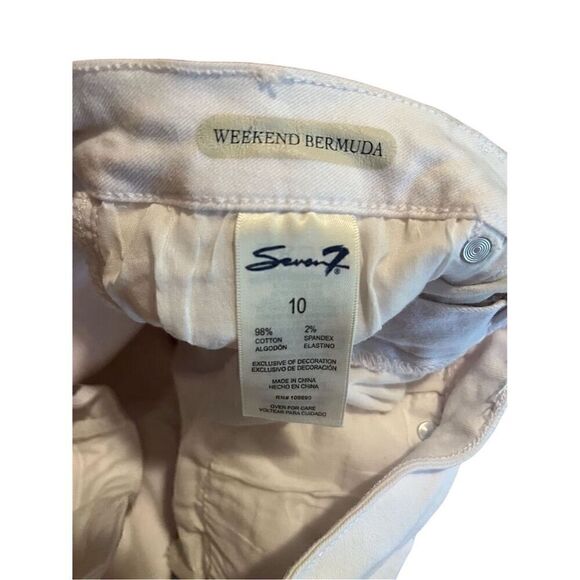 Seven7 Women's White Bermuda Denim Shorts Size 10 Summer Casual - Picture 9 of 10